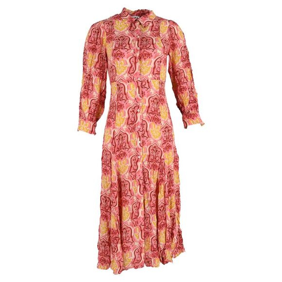 Rixo Maddison Shirt Dress In Pink Viscose